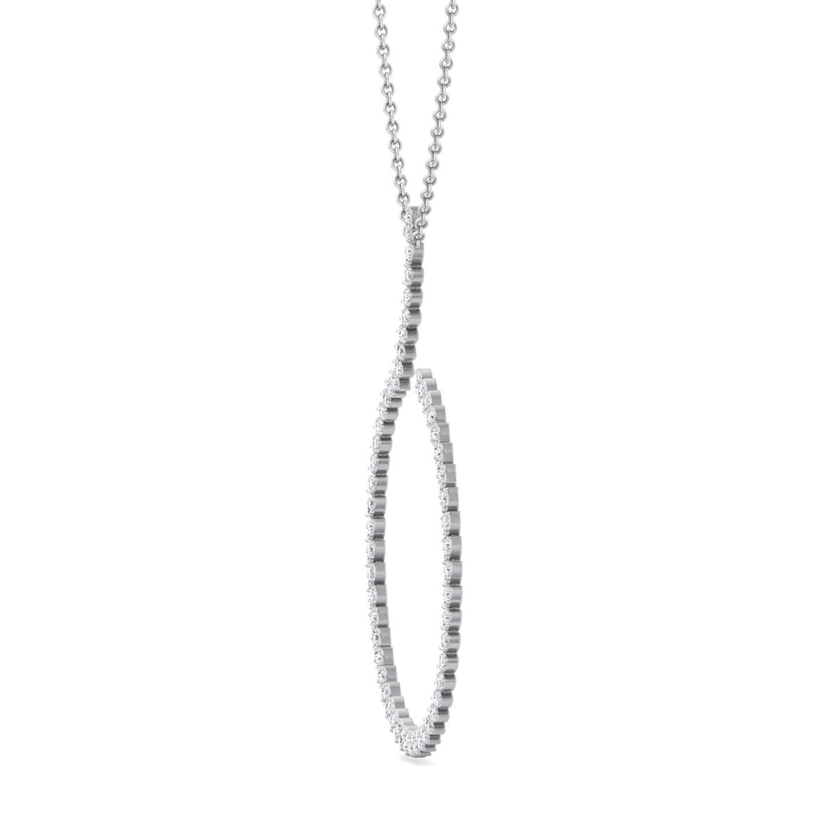 4.8CT T.W. Circle Swirl Pendant with Marquise Shape White Gold 18K