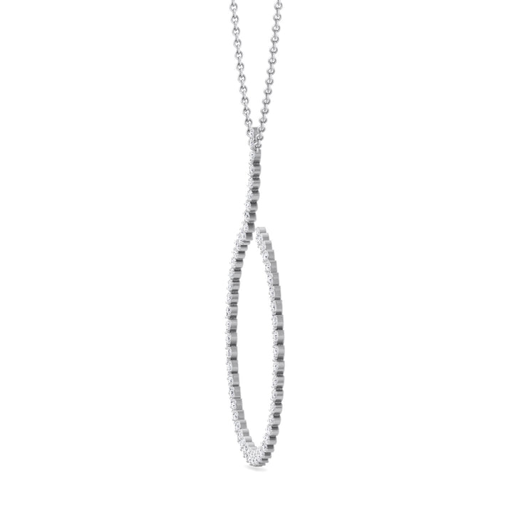 4.8CT T.W. Circle Swirl Pendant with Marquise Shape White Gold 18K