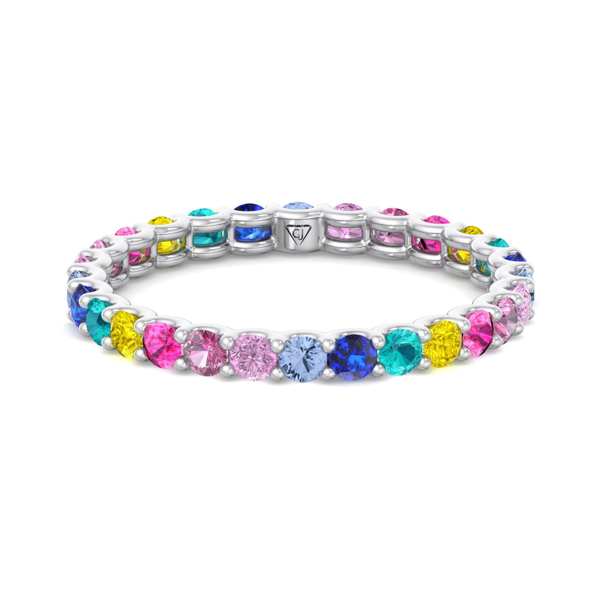 Luccia - Multi-Color Gemstones Eternity Band - Gem Jewelers Co