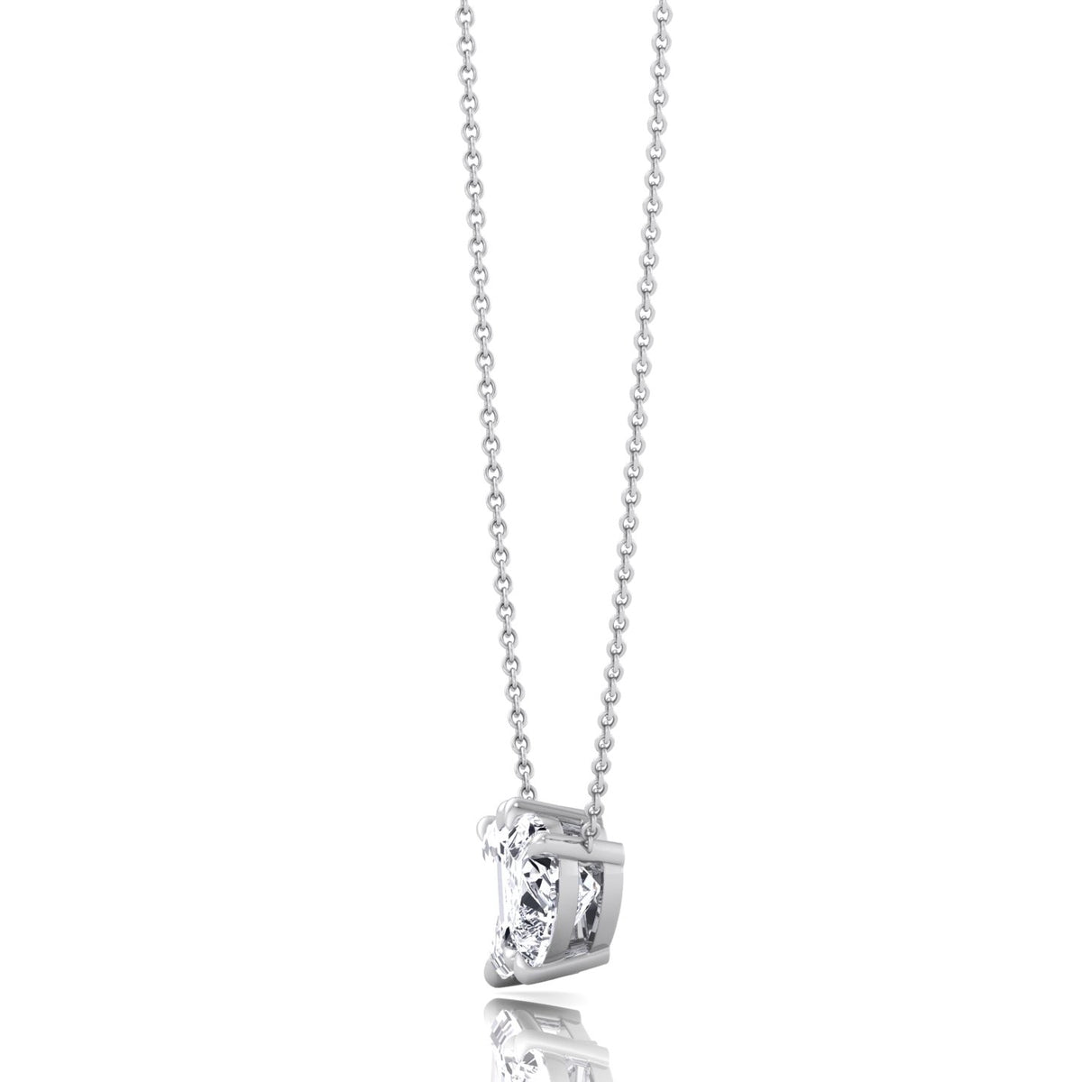 Toi Et Moi --Emerald & Heart Shape --Natural Diamond Pendant-14K-18K-1CT-2CT-White Gold