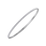 Flexible natural diamond full bangle 14K white gold