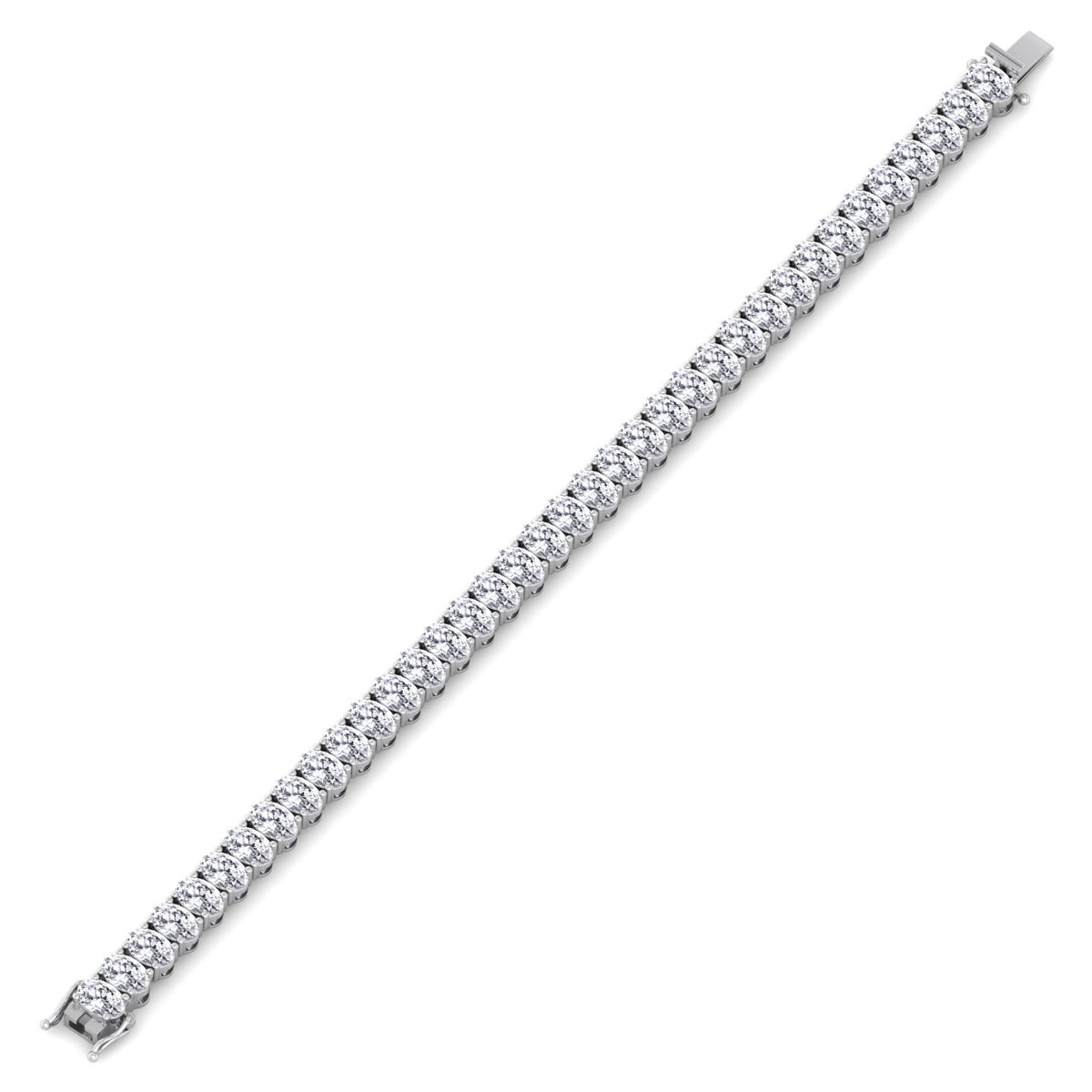 Foothill - 4 Prong Oval Shape Natural Diamond Tennis Bracelet - Gem Jewelers Co