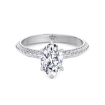 Violeza - Oval Shape Diamond Engagement Ring with Duet Pave Band - Gem Jewelers Co