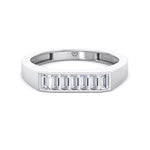 Baguette Shape Channel Setting Natural Diamond Wedding Band White Gold 18K