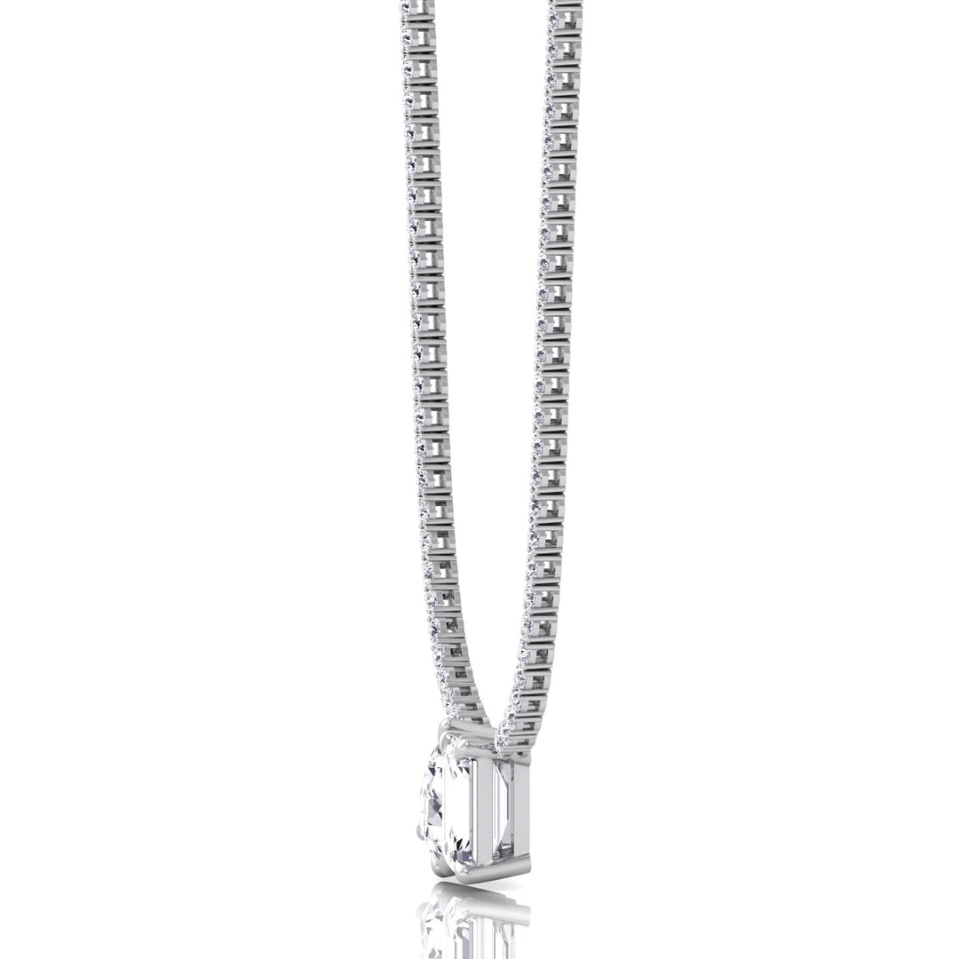 Toi Et Moi Pear and Emerald Natural Diamond Tennis Necklace