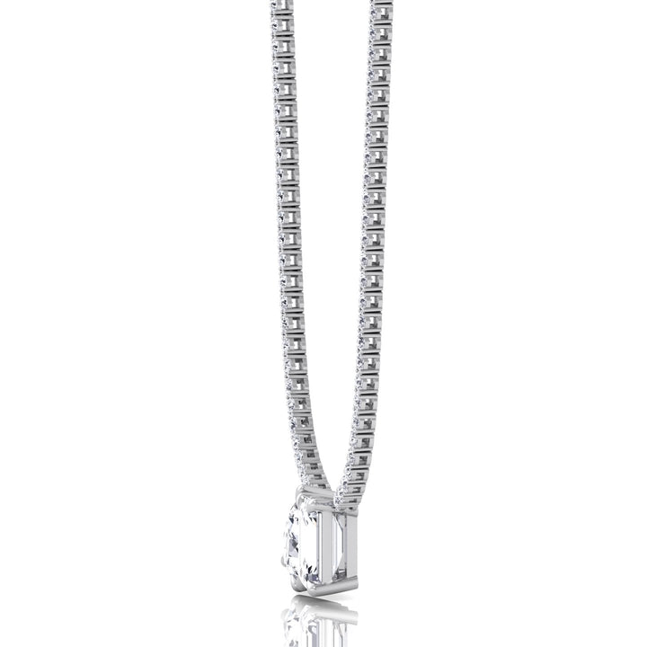 Toi Et Moi Pear and Emerald Natural Diamond Tennis Necklace