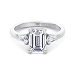Caterina - Emerald Shape Diamond Engagement Ring With Tapered Baguette Side Stones - Gem Jewelers Co