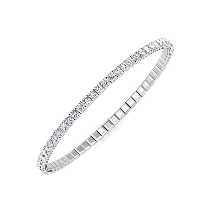 Flexible Tennis Bracelet -14K-6CT-White Gold