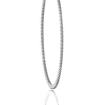 Hexagonal Bezel Set Natural Diamond Tennis Necklace Platinum, 4ct