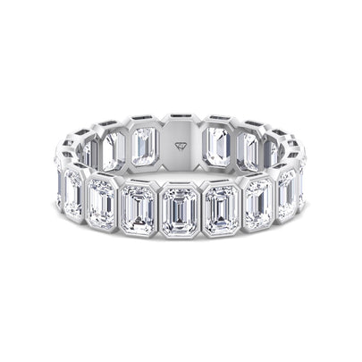 Bezel Set Emerald Cut Diamond Eternity Band