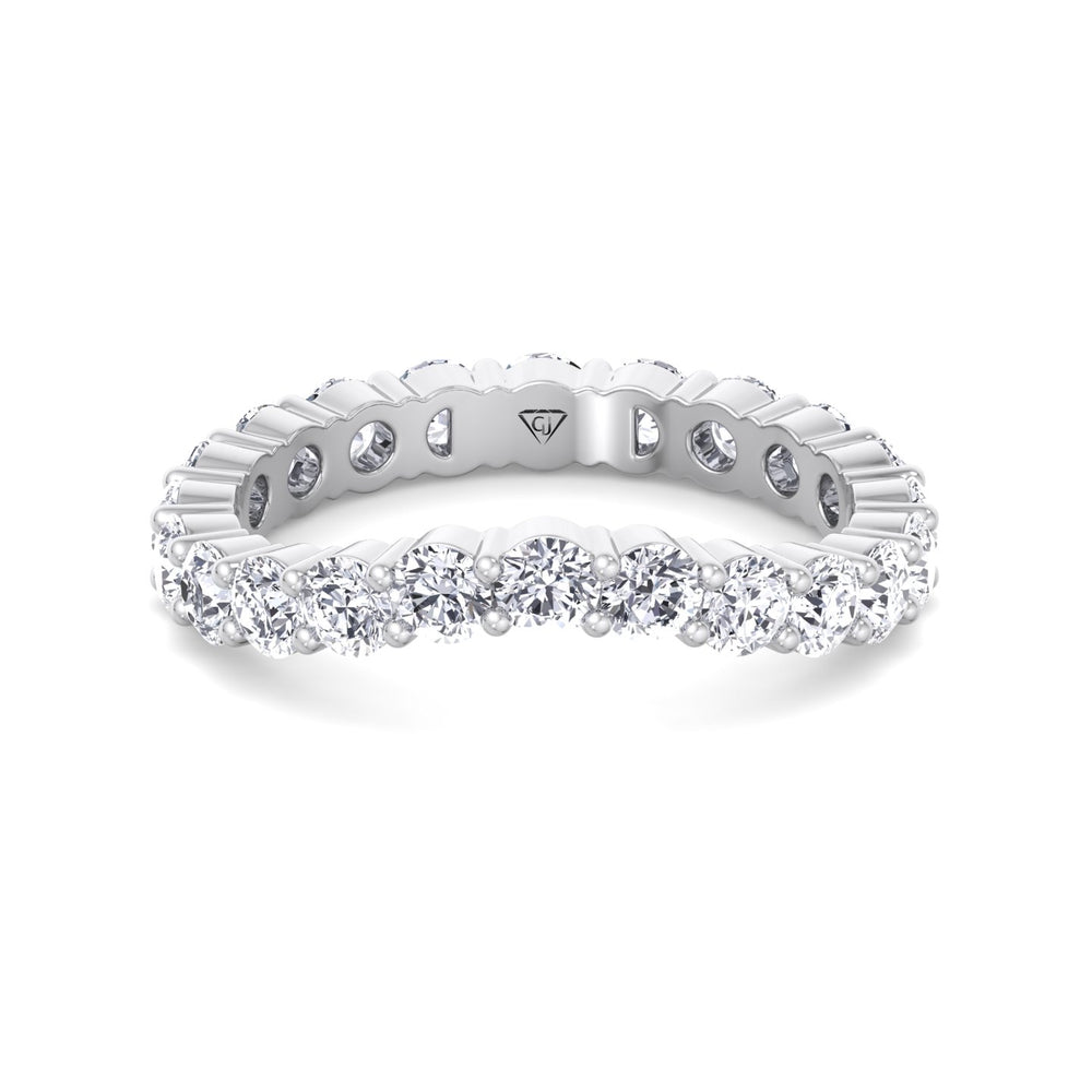 Florel - Round Shape Natural Diamond Curved Eternity Band - Gem Jewelers Co