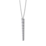 Graduated Natural Diamond Drop Pendant White Gold 