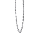 Crown Prong Round Natural Diamond Bar Necklace White Gold 