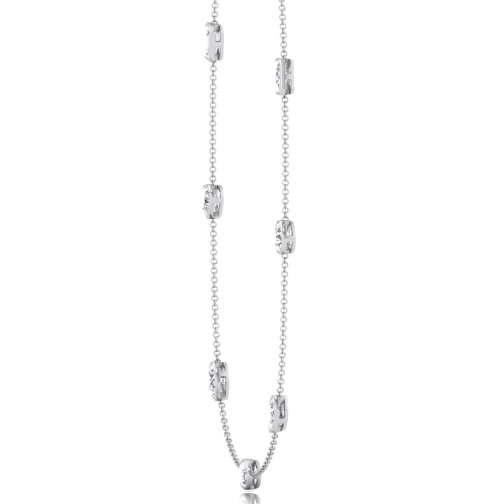Multi Shape Natural Diamonds By The Yard Necklace White Gold 18K