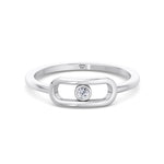 Bria - Fashion Diamond Gold Ring with Single Bezel Stone - Gem Jewelers Co