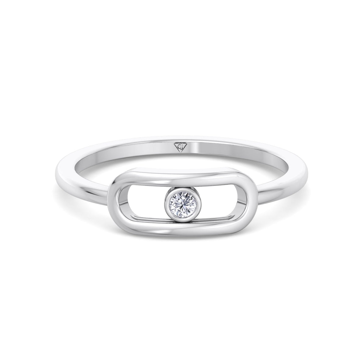 Bria - Fashion Diamond Gold Ring with Single Bezel Stone - Gem Jewelers Co