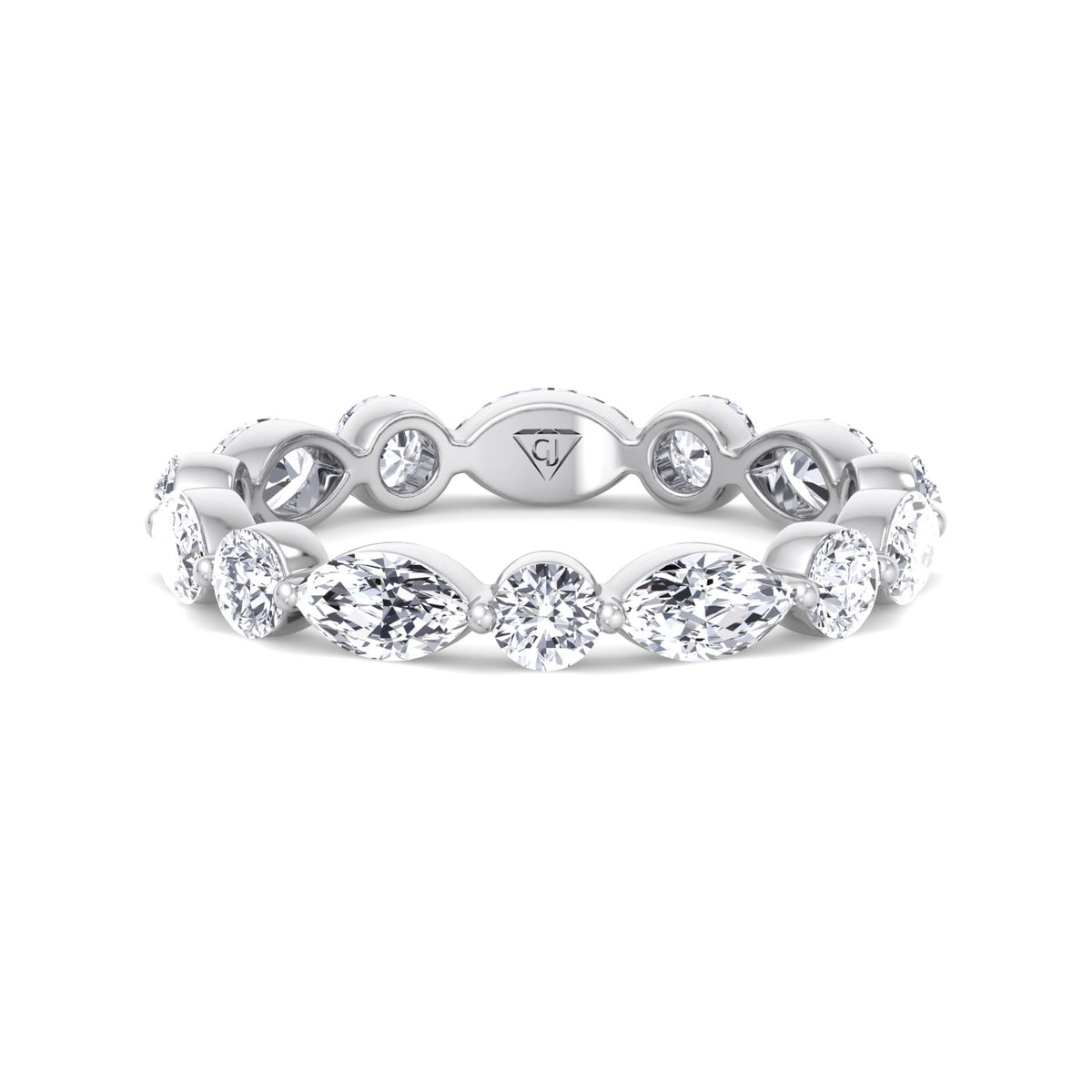 Daria - Marquise and Round Eternity Wedding Band - Gem Jewelers Co