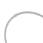 Oval Shape East to West Natural Diamond Tennis Necklace White Gold 14K
