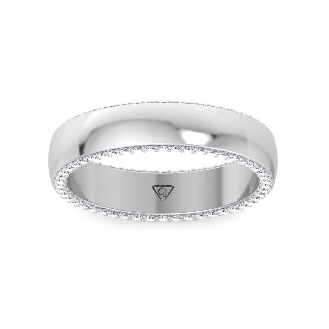 White Gold 0.52CT Hidden Diamond Halo Band