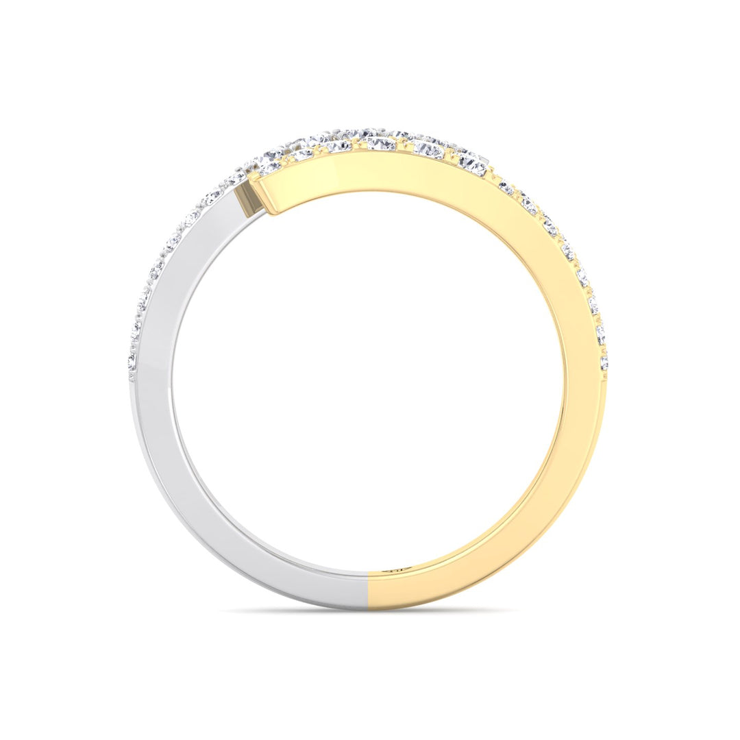 .50CT TW. Round Cut Two Tone Natural Diamond Wrap Ring