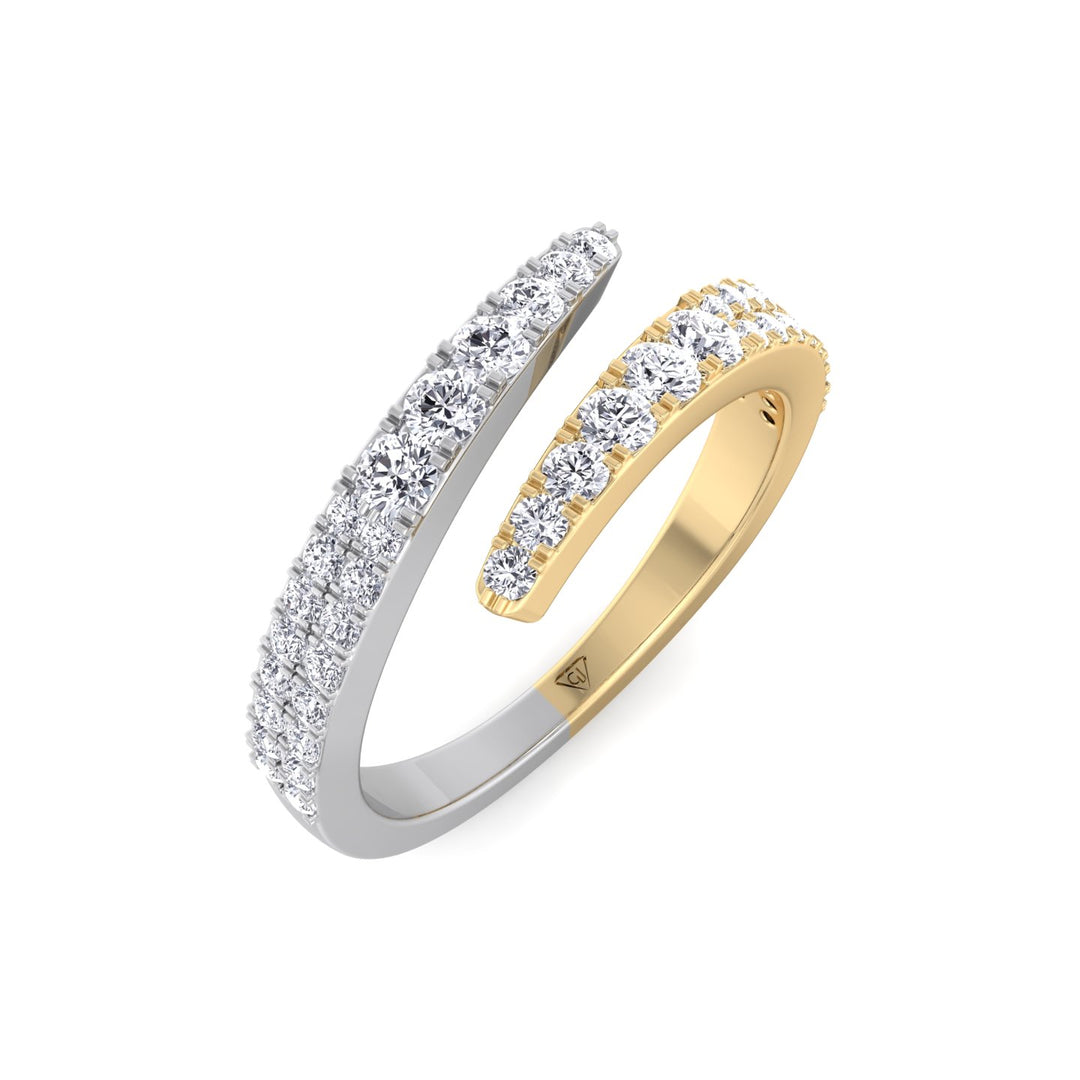 .50CT TW. Round Cut Two Tone Natural Diamond Wrap Ring