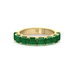 Green Emerald in Emerald Cut Half Eternity Band YG 2