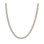 Bezel Set Emerald Shape Natural Diamond Tennis Necklace YG2