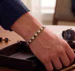 Bezel Set  Princess Cut Natural Black & Natural Diamond Bracelet Lifestyle  YG