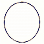 Bezel Set Natural Blue Sapphire Tennis Necklace YG
