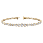 Bezel Set Graduated Natural Diamond Tennis Bracelet YG