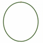 Bezel Set Natural Green Emerald Tennis Necklace YG
