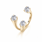 Round Shape Natural Diamond Constellation Trinity Ring YG
