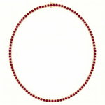 Bezel Set Natural Red Ruby Tennis Necklace YG