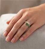 Round Cut Natural Green Emerald and Diamond Wrap Ring Lifestyle YG