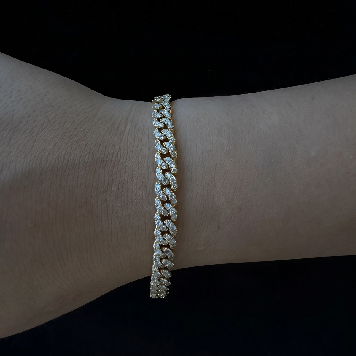5.5mm natural diamond Cuban link bracelet