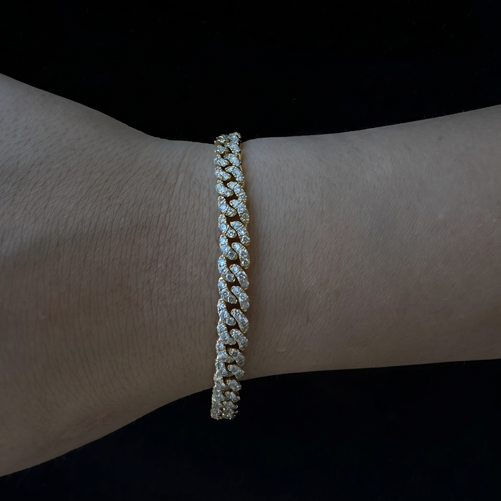 3CT Natural Diamond Cuban Link Bracelet ( 5.5mm )