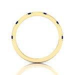 Natural Blue Sapphire Promise Band-Yellow Gold- 14K-18K