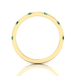 Natural Green Emerald Promise Band-0.65CT-14K-Yellow Gold