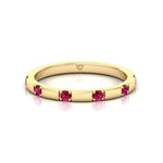 Natural Red Ruby Promise Band-0.65CT--18K-Yellow Gold