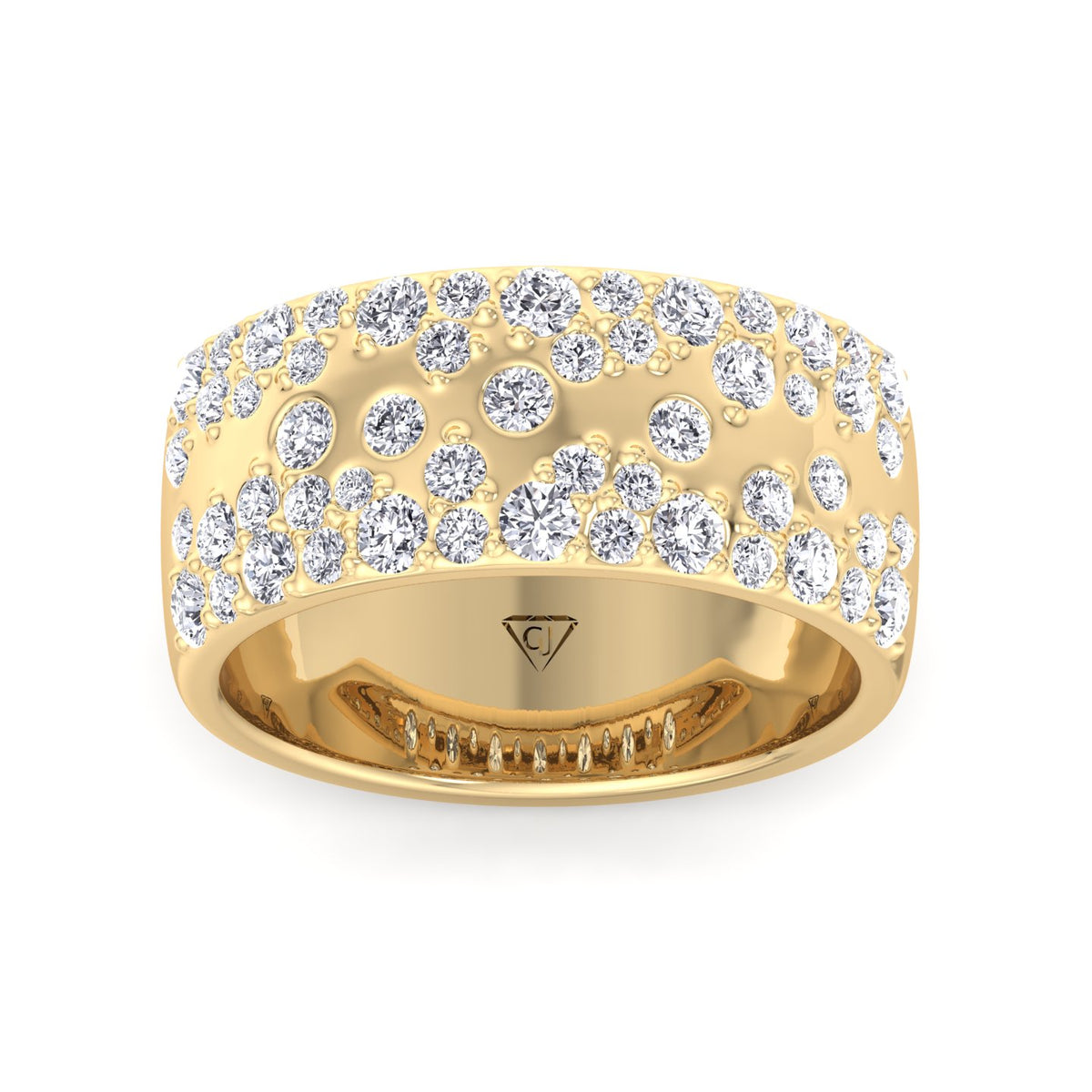 Cellini - Wide Natural Diamond Cigar Band - Gem Jewelers Co