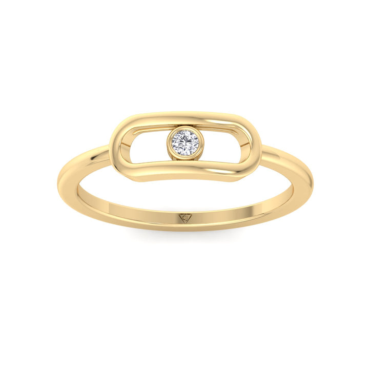 Bria - Fashion Diamond Gold Ring with Single Bezel Stone