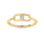 Bria - Fashion Diamond Gold Ring with Single Bezel Stone - Gem Jewelers Co