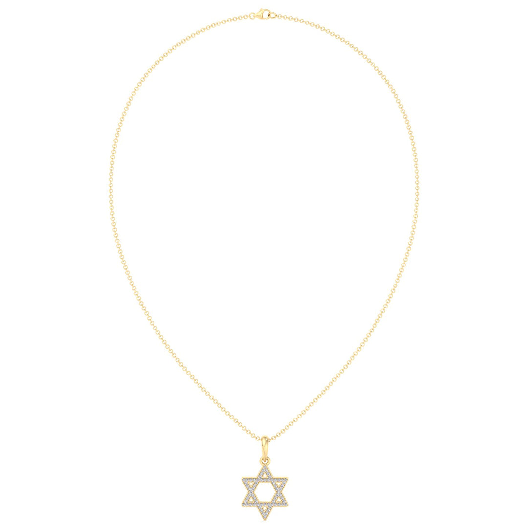 .35CT Star Of David Pendant Natural Diamond Pendant Necklace