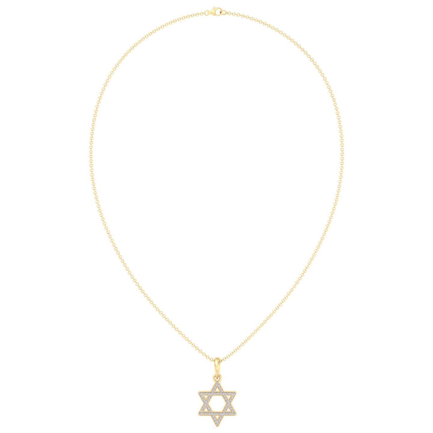 .35CT Star Of David Pendant Natural Diamond Pendant Necklace