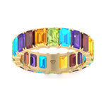 Cartia - Multi-Color Emerald Shape Eternity Band - Gem Jewelers Co