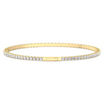 Flexible Natural Diamond Full Bangle in  14k yellow Gold 4ct