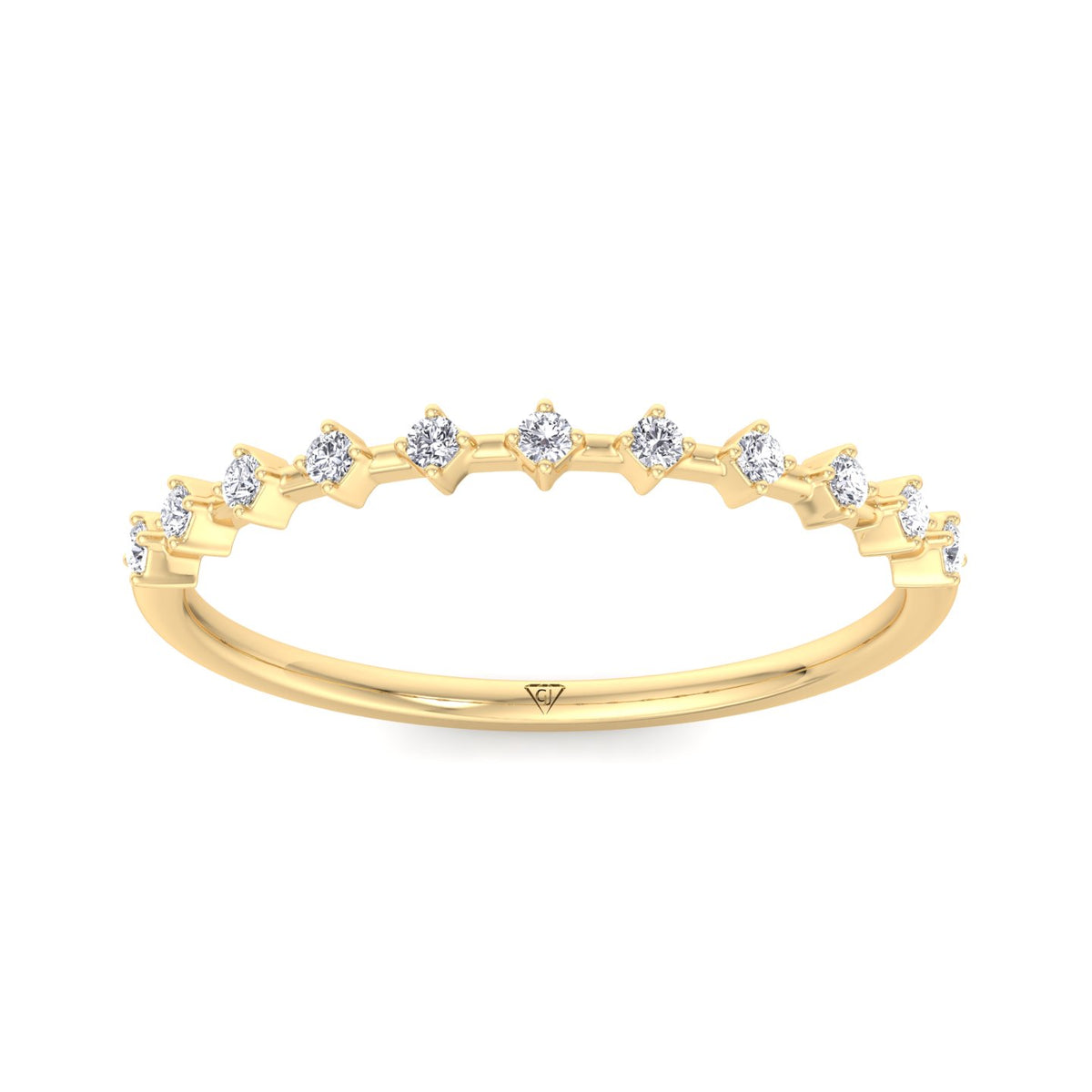 Simona - Multi Stone Round Natural Diamond Dainty Ring - Gem Jewelers Co