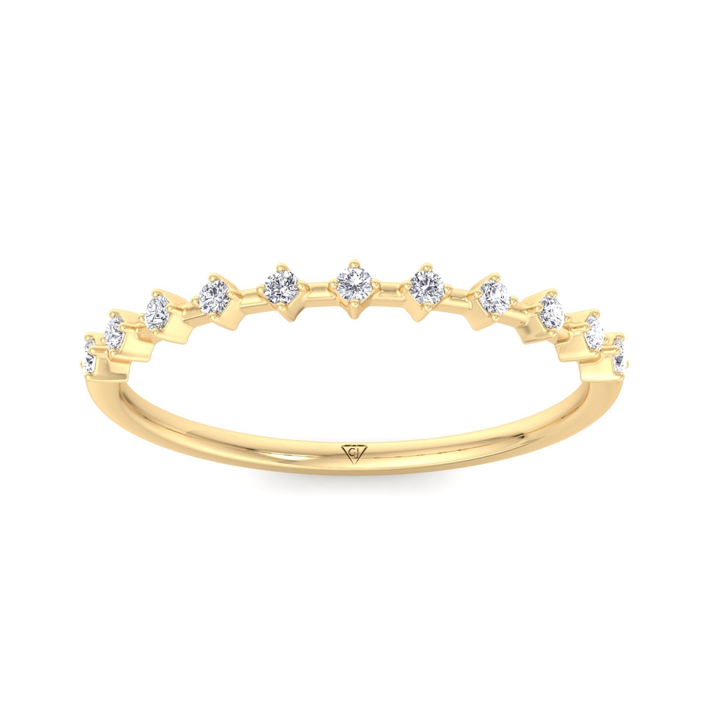 Simona - Multi Stone Round Natural Diamond Dainty Ring - Gem Jewelers Co