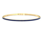 Aurora - Flexible Natural Blue Sapphire Bangle in 14K Solid Gold - Gem Jewelers Co