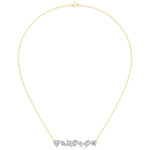 Multi Shape Natural Diamond Bar Pendant Yellow Gold 14K 18K
